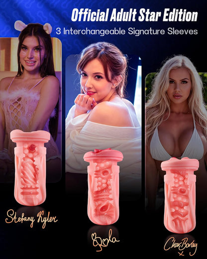 2026 New Model 3 Sleeves Pocket Pussy Penis Pump with 9 Sucking & 9 Vibrating Male masturbator